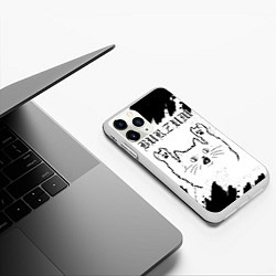 Чехол iPhone 11 Pro матовый Burzum рок кот на светлом фоне, цвет: 3D-белый — фото 2