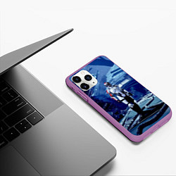 Чехол iPhone 11 Pro матовый Mass Effect 2 - место гибели Нормандии, цвет: 3D-фиолетовый — фото 2