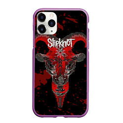 Чехол iPhone 11 Pro матовый Slipknot - красный козел, цвет: 3D-фиолетовый