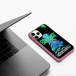 Чехол iPhone 11 Pro матовый Slipknot monster, цвет: 3D-малиновый — фото 2