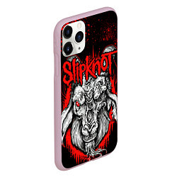 Чехол iPhone 11 Pro матовый Slipknot - красный козел, цвет: 3D-розовый — фото 2