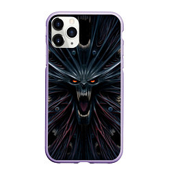 Чехол iPhone 11 Pro матовый Scream alien monster, цвет: 3D-светло-сиреневый