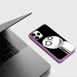 Чехол iPhone 11 Pro матовый Мемные стикеры - Отчаяние, цвет: 3D-фиолетовый — фото 2