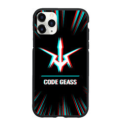 Чехол iPhone 11 Pro матовый Символ Code Geass в стиле glitch на темном фоне, цвет: 3D-черный