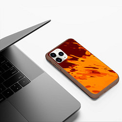 Чехол iPhone 11 Pro матовый Лава - брызги, цвет: 3D-коричневый — фото 2