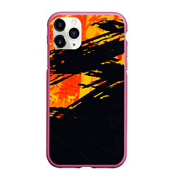 Чехол iPhone 11 Pro матовый Orange and black