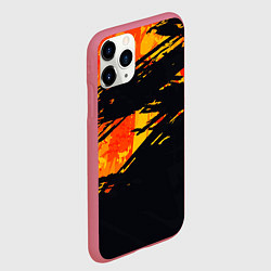 Чехол iPhone 11 Pro матовый Orange and black, цвет: 3D-малиновый — фото 2