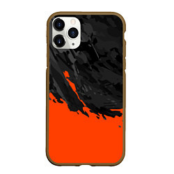 Чехол iPhone 11 Pro матовый Black & Orange, цвет: 3D-коричневый