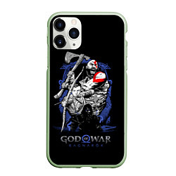 Чехол iPhone 11 Pro матовый Кратос,Атрей и Тор GoW Ragnarok, цвет: 3D-салатовый