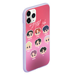 Чехол iPhone 11 Pro матовый Chibi Stray Kids, цвет: 3D-светло-сиреневый — фото 2