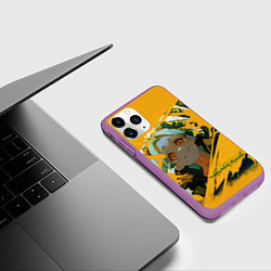 Чехол iPhone 11 Pro матовый Ребекка из Киберпанка, цвет: 3D-фиолетовый — фото 2