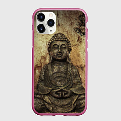 Чехол iPhone 11 Pro матовый Статуя Будды, цвет: 3D-малиновый