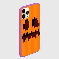 Чехол iPhone 11 Pro матовый Тыква - Майнкрафт - Хеллоуин, цвет: 3D-фиолетовый — фото 2