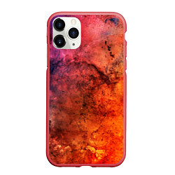 Чехол iPhone 11 Pro матовый Corrosion, цвет: 3D-красный