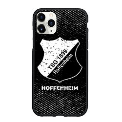 Чехол iPhone 11 Pro матовый Hoffenheim с потертостями на темном фоне, цвет: 3D-черный