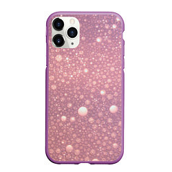 Чехол iPhone 11 Pro матовый Pink bubbles