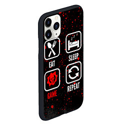 Чехол iPhone 11 Pro матовый Eat, sleep, Gears of War, repeat, цвет: 3D-черный — фото 2