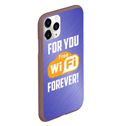 Чехол iPhone 11 Pro матовый Бесплатный Wi-Fi навсегда, цвет: 3D-коричневый — фото 2