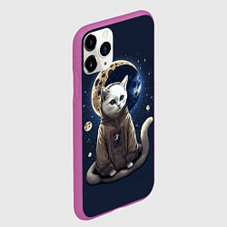 Чехол iPhone 11 Pro матовый Лунный котик, цвет: 3D-фиолетовый — фото 2