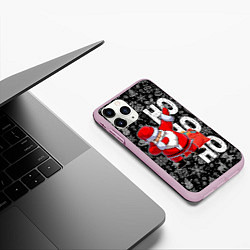 Чехол iPhone 11 Pro матовый Santa Claus, dabbing, through the snow, цвет: 3D-розовый — фото 2