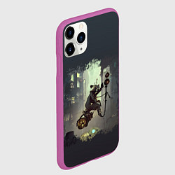Чехол iPhone 11 Pro матовый Енот на ракете, цвет: 3D-фиолетовый — фото 2