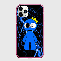 Чехол iPhone 11 Pro матовый Радужные друзья Синий молния, цвет: 3D-малиновый