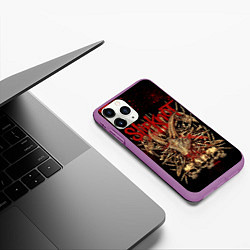 Чехол iPhone 11 Pro матовый Slipknot red black, цвет: 3D-фиолетовый — фото 2