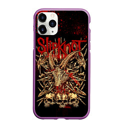Чехол iPhone 11 Pro матовый Slipknot red black, цвет: 3D-фиолетовый