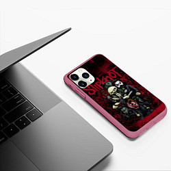 Чехол iPhone 11 Pro матовый Slipknot art, цвет: 3D-малиновый — фото 2