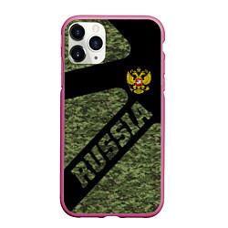 Чехол iPhone 11 Pro матовый Камуфляж - RUSSIA