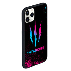 Чехол iPhone 11 Pro матовый The Witcher - neon gradient, цвет: 3D-черный — фото 2