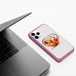 Чехол iPhone 11 Pro матовый Влюблённые сердца - сувенир, цвет: 3D-малиновый — фото 2