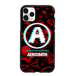 Чехол iPhone 11 Pro матовый Aerosmith rock glitch