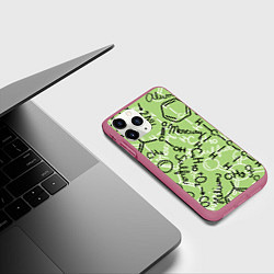 Чехол iPhone 11 Pro матовый Химия в хаосе, цвет: 3D-малиновый — фото 2