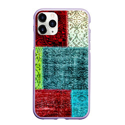 Чехол iPhone 11 Pro матовый Patchwork - art, цвет: 3D-светло-сиреневый