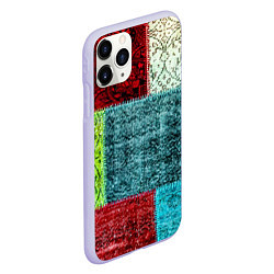 Чехол iPhone 11 Pro матовый Patchwork - art, цвет: 3D-светло-сиреневый — фото 2