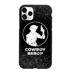 Чехол iPhone 11 Pro матовый Cowboy Bebop с потертостями на темном фоне