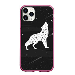 Чехол iPhone 11 Pro матовый Созвездие волка - волк из звезд, цвет: 3D-малиновый