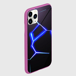 Чехол iPhone 11 Pro матовый Неоновый разлом плит, цвет: 3D-фиолетовый — фото 2