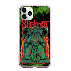 Чехол iPhone 11 Pro матовый Slipknot green satan, цвет: 3D-розовый