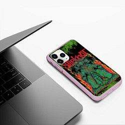 Чехол iPhone 11 Pro матовый Slipknot green satan, цвет: 3D-розовый — фото 2