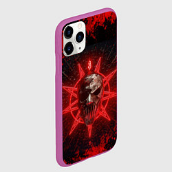 Чехол iPhone 11 Pro матовый Slipknot red satan star, цвет: 3D-фиолетовый — фото 2