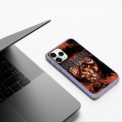 Чехол iPhone 11 Pro матовый Slipknot horror, цвет: 3D-светло-сиреневый — фото 2