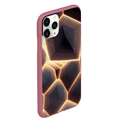 Чехол iPhone 11 Pro матовый Сотовая лава, цвет: 3D-малиновый — фото 2