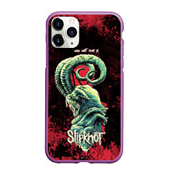 Чехол iPhone 11 Pro матовый Slipknot - козел, цвет: 3D-фиолетовый