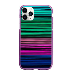 Чехол iPhone 11 Pro матовый Разноцветные неоновые шелковые нити