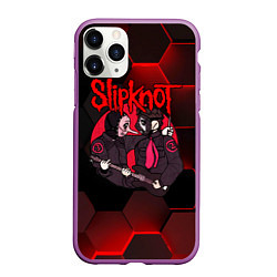 Чехол iPhone 11 Pro матовый Slipknot art black