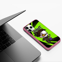 Чехол iPhone 11 Pro матовый Slipknot green, цвет: 3D-малиновый — фото 2