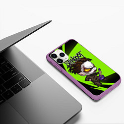 Чехол iPhone 11 Pro матовый Slipknot green, цвет: 3D-фиолетовый — фото 2