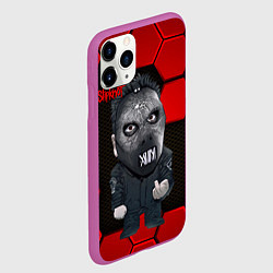 Чехол iPhone 11 Pro матовый Slipknot объемные плиты, цвет: 3D-фиолетовый — фото 2